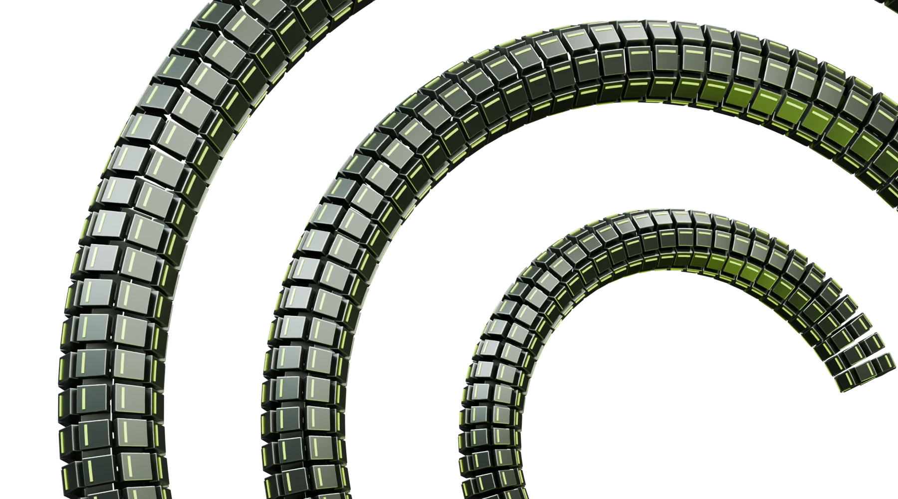 Close-up of the C3 sculpture's machined metal segments and luminous inlays.